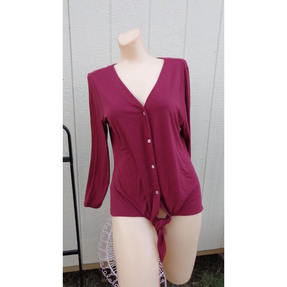 Tommy Bahama Tops - NWT Tommy Bahama KAUAI Tie Front Camp Shirt RHODODENDRON Long Sleeve XS